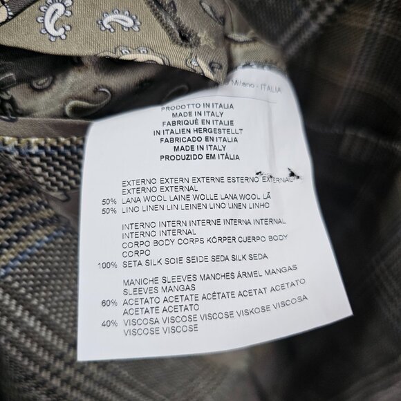 ETRO 44S Brown Check 2-Button Sport Coat Blazer Jacket T142 - Picture 11 of 11